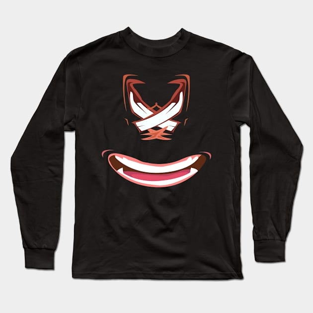 XD Face Monster Lips And Smile Eyes Made From Mouths x D Long Sleeve T-Shirt by Trendo
